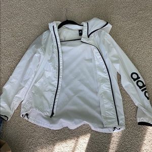 White reflective adidas windbreaker